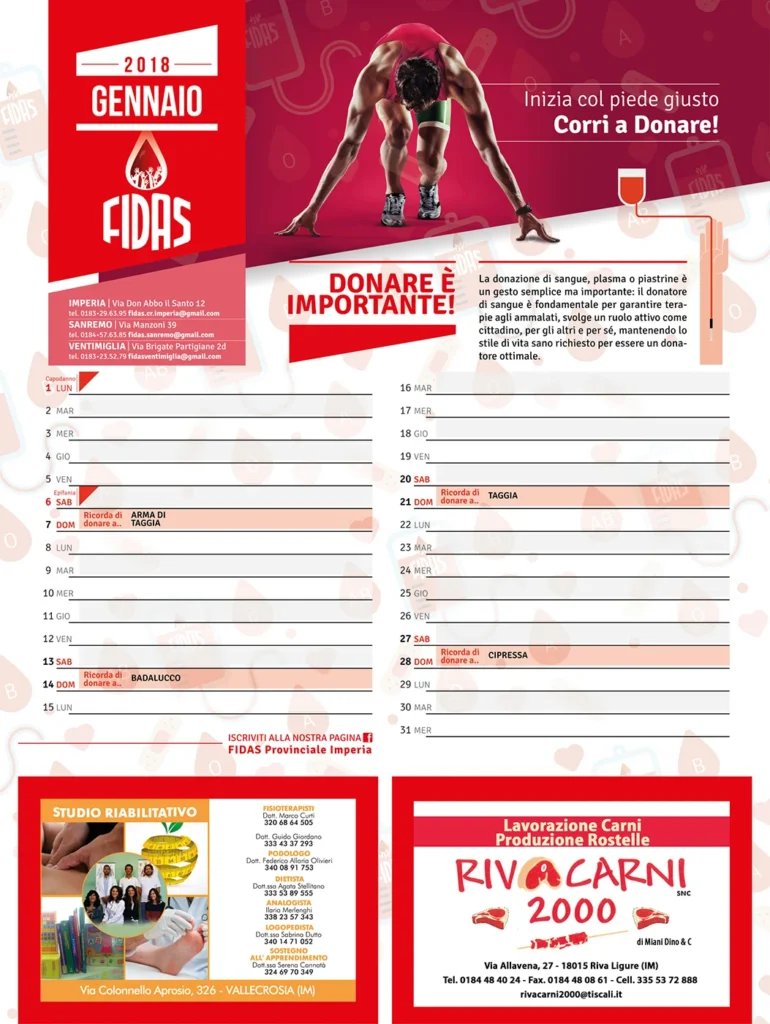Fidas Donatori di Sangue - Realizzazioni di materiali grafici